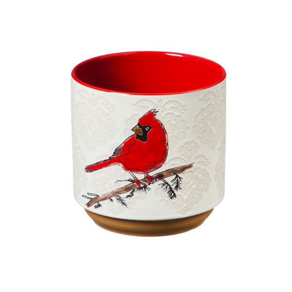 " Ceramic Cachepot, Holiday, Cardinal